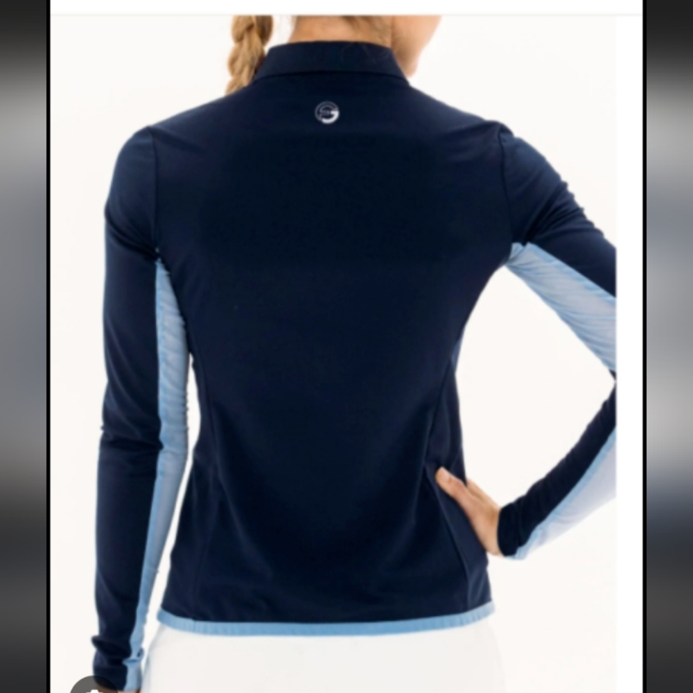 Foray Golf Mesh Inset Polo Long Sleeve - Picture 2 of 10